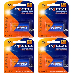 باتری کتابی پی‌کی سل مدل Ultra digital Alkaline Battery  9V/6LR61  بسته 4 عددی