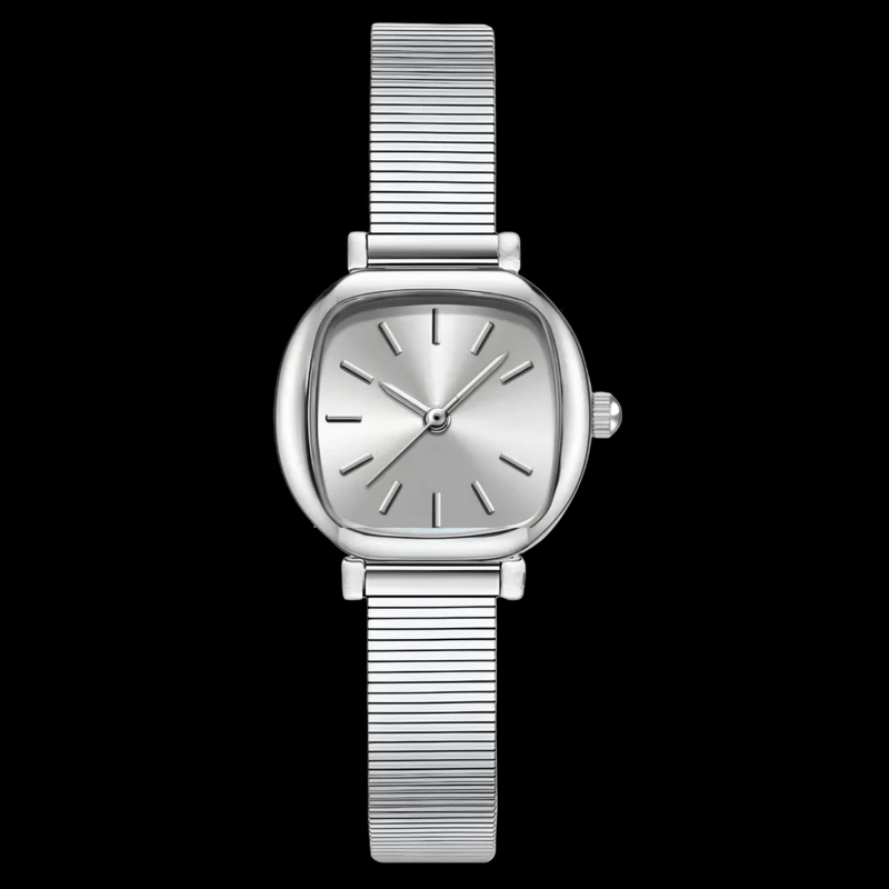 ساعت مچی عقربه‌ای کوارتز زنانه مدل مینیمال کلاسیک بند کرکره ای کد ۴