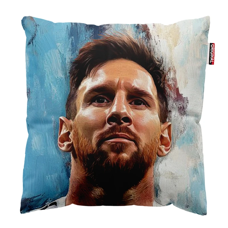 کوسن پاد آفرین مدل فوتبالی لیونل مسی کد PK304805 سایز 30*30 سانتی متر