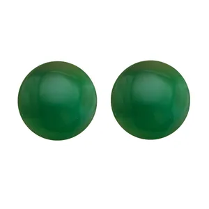 سنگ عقیق سبز مدل نگین گرد کد asg37 مجموعه 2 عددی