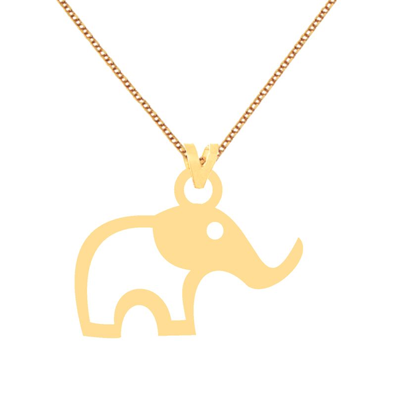 گردنبند طلا 18 عیار زنانه کرابو طرح فیل مدل Kr70733 -  - 2