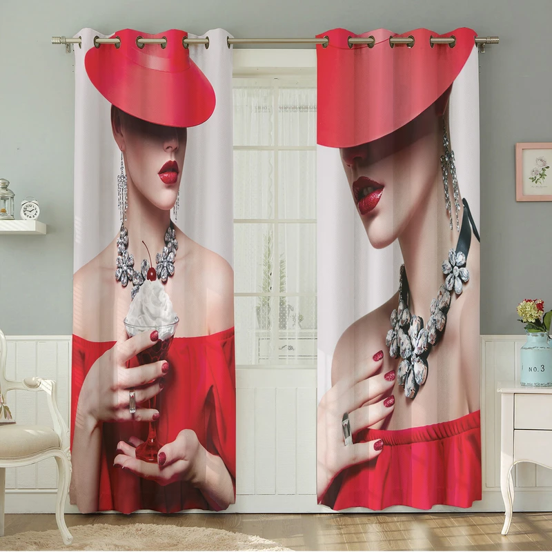 پرده نیروانا طرح  چهره مدل مخمل کد 4695 سایز 140×280 سانتی متر