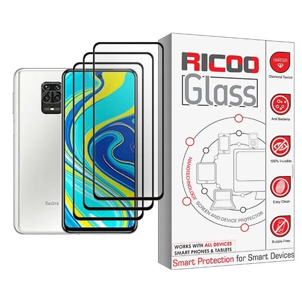 محافظ صفحه نمایش ریکو مدل Ricoo Glass MIX003 مناسب برای گوشی موبایل شیائومی Redmi Note 9S بسته سه عددی