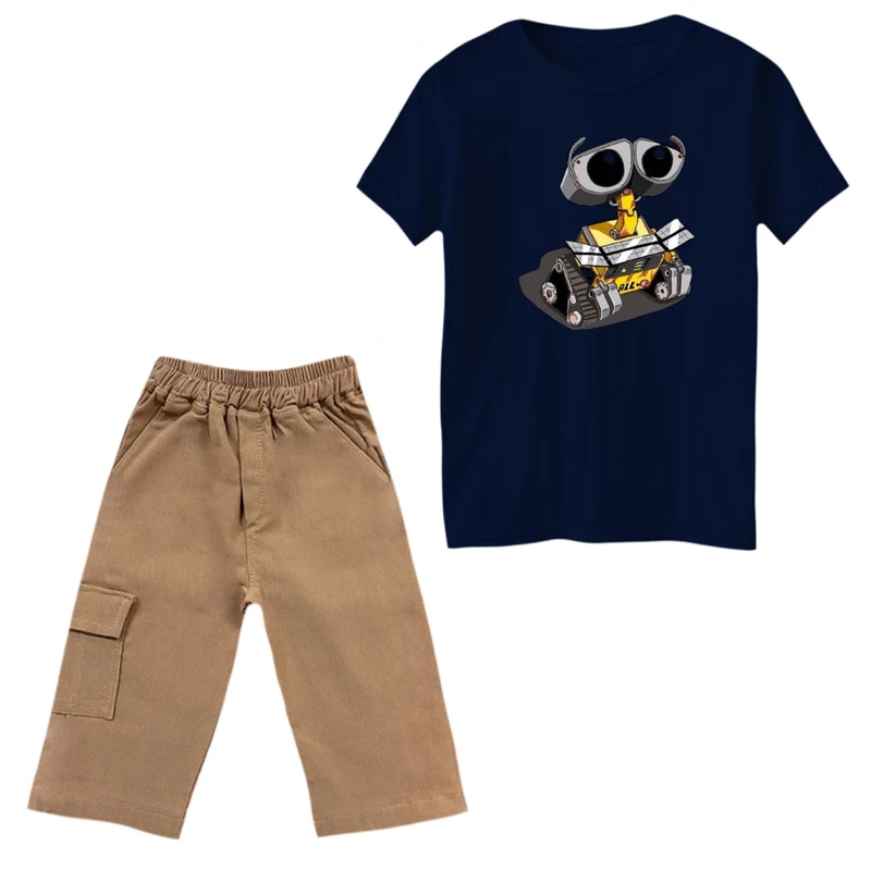 ست تی‌شرت و شلوارک پسرانه مدل والی کد 4