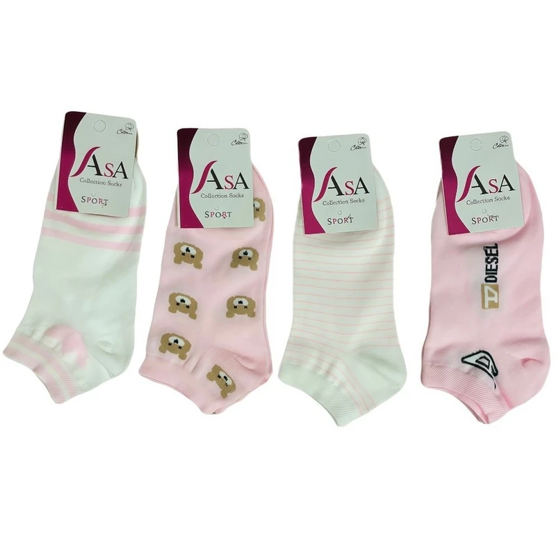 جوراب ساق کوتاه زنانه مدل تدی  بسته 4 عددی