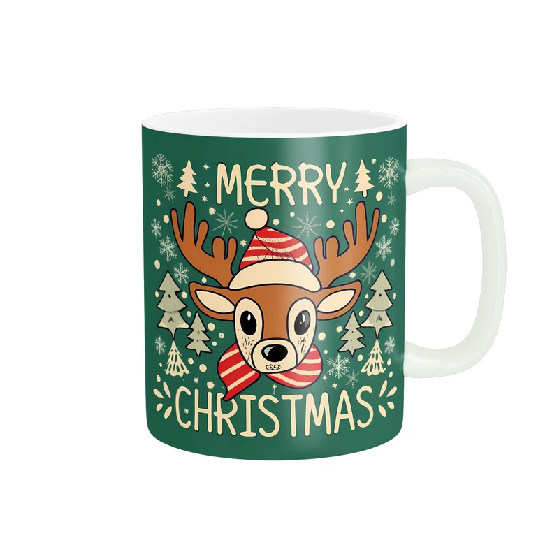 ماگ پادآفرین مدل کریسمس مبارک طرح گوزن کد PM857