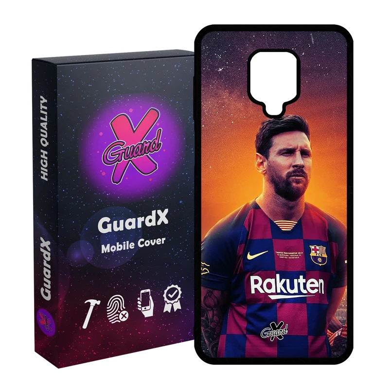 کاور گارد ایکس طرح Messi مدل Glass10123 مناسب برای گوشی موبایل شیائومی Redmi Note 9S / Note 9 Pro / Note 9 Pro Max