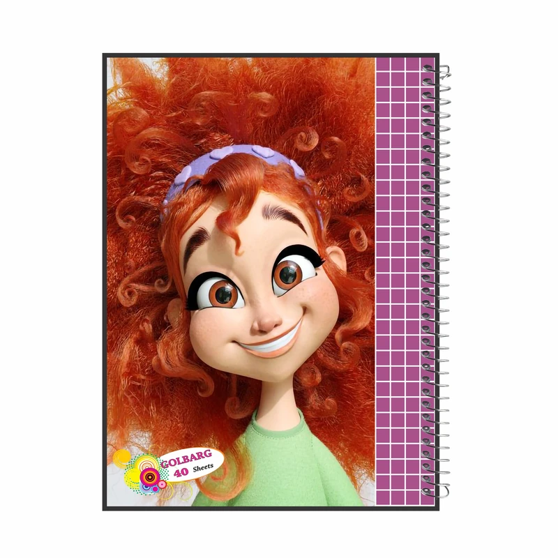 دفتر شطرنجی 40 برگ گلبرگ طرح دختر کد 4402