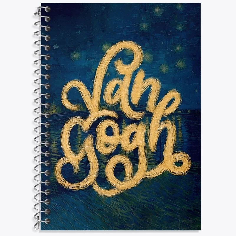 دفتر زبان 50 برگ خندالو مدل سه خط طرح ونسان ونگوگ کد N4174