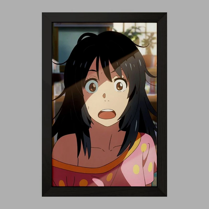 تابلو خندالو مدل میتسویا میامیزو انیمه یورنیم Your Name  کد 16259