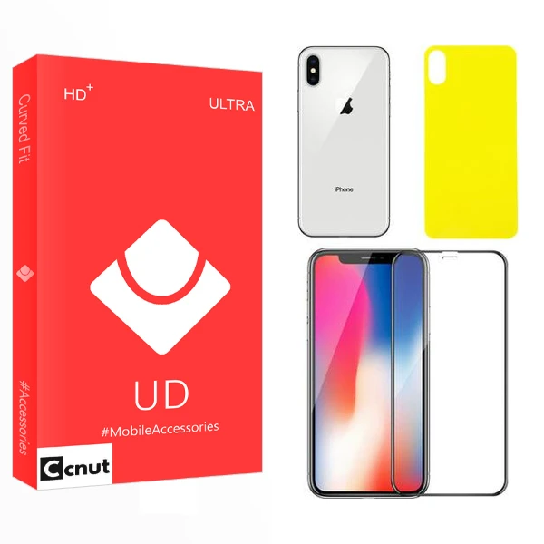 محافظ صفحه نمایش کوکونات مدل UD مناسب برای گوشی موبایل اپل iPhone x به همراه محافظ پشت گوشی