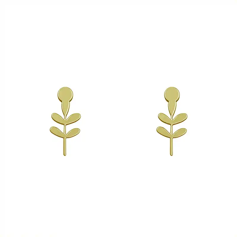 گوشواره طلا 18 عیار زنانه مدوپد مدل برگ کد GA1-15078