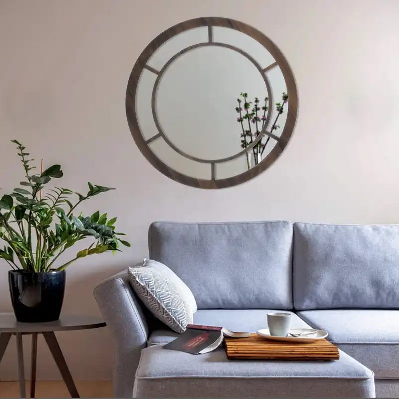 آینه مدل گرد چوبی تبسم w-44