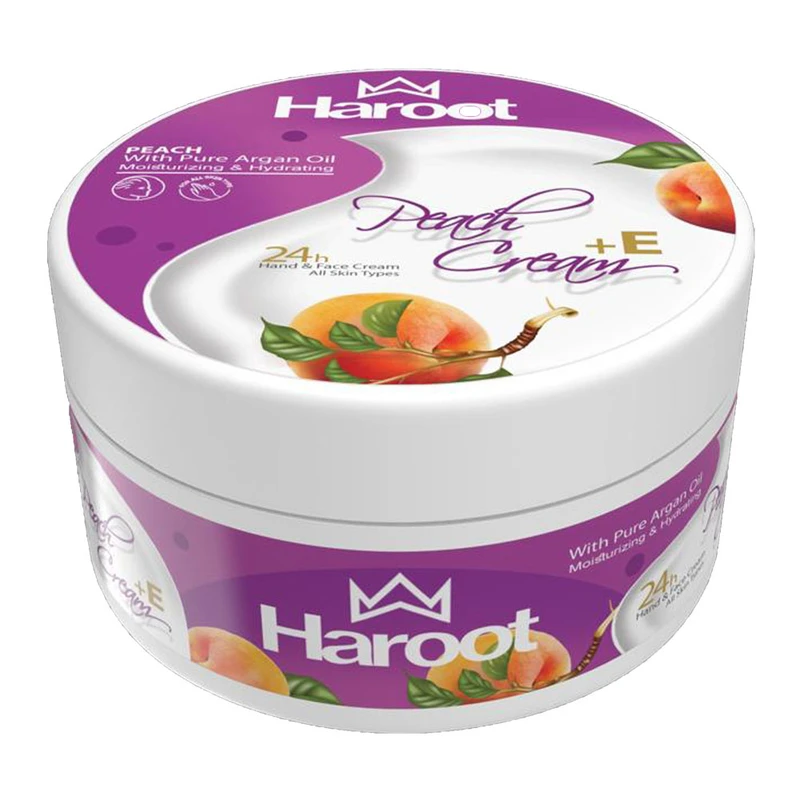 کرم مرطوب کننده دست و صورت هاروت مدل هلو مناسب برای انواع پوست حجم 300 میلی لیتر