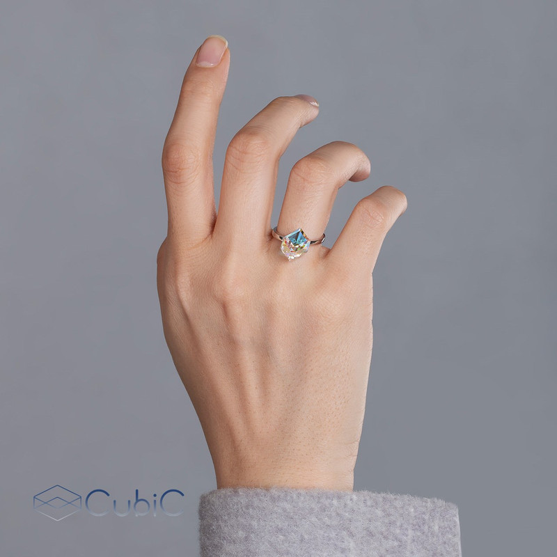 انگشتر نقره زنانه کوبیک مدل QR-4841