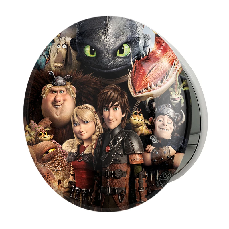آینه جیبی خندالو طرح اژدها سواران DreamWorks Dragons مدل تاشو کد 13745 