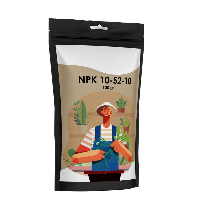 کود کامل پودری مخصوص ریشه زایی مدل NPK 10-52-10 وزن 100 گرم کود کامل پودری مخصوص ریشه زایی مدل NPK 10-52-10 وزن 100 گرم