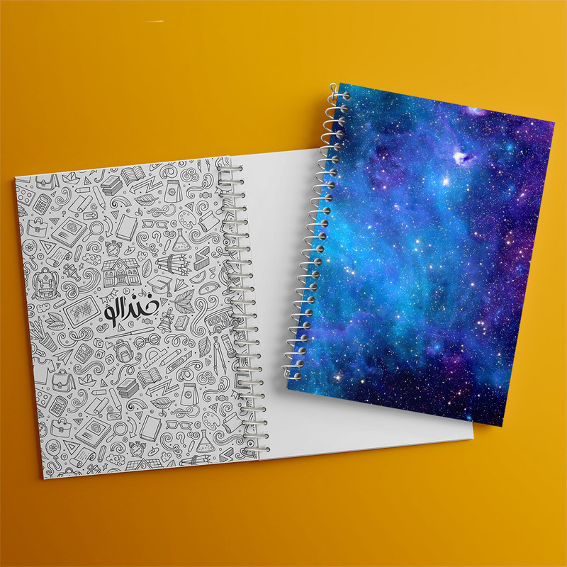 دفتر مشق 100 برگ خندالو طرح کهکشان کد N5407