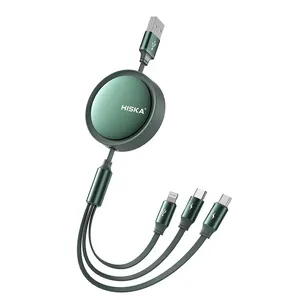 کابل تبدیل USB به لایتنینگ / USB-C / MicroUSB هیسکا مدل LX-10 طول 1.2 متر