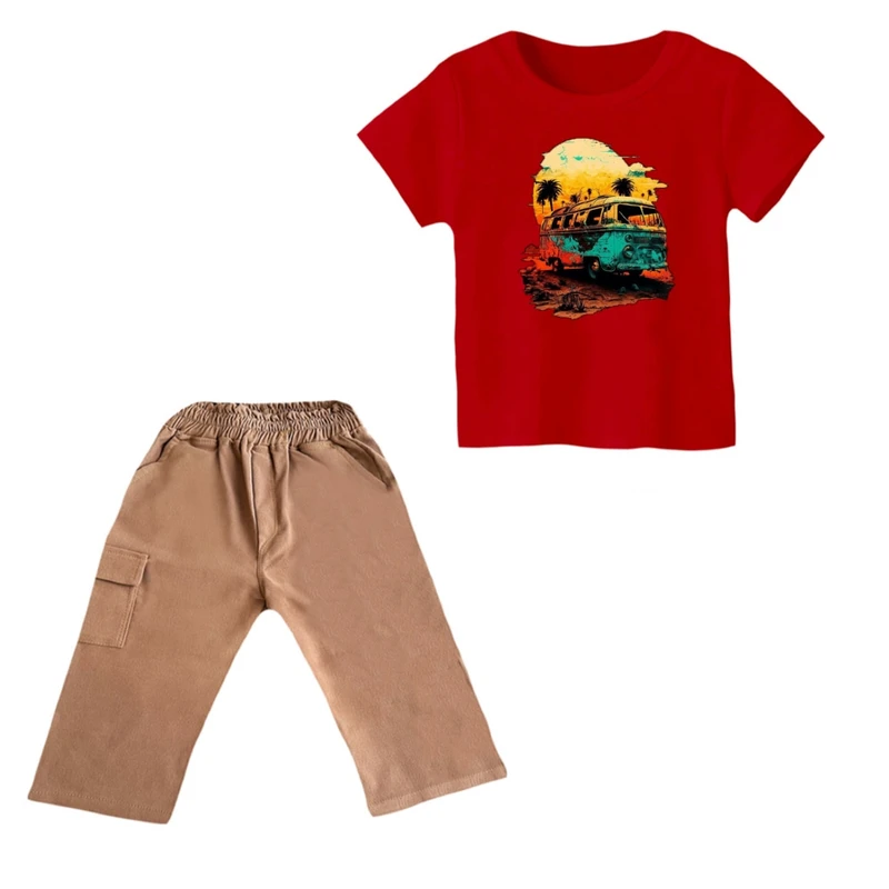 ست تی شرت و شلوارک پسرانه مدل فولوکس کد۲