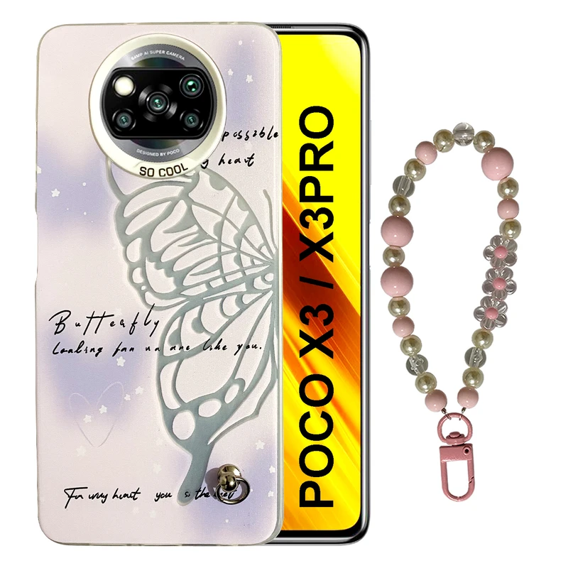 کاور مدل SO COOL طرح پروانه کد SC01 مناسب برای گوشی موبایل شیائومی POCO X3 / POCO X3PRO به همراه بند آویز