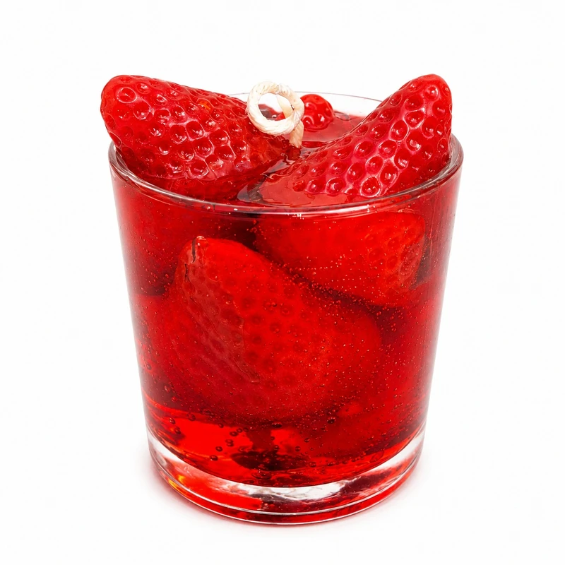 شمع ژله‌ ای توت فرنگی مدل روبی