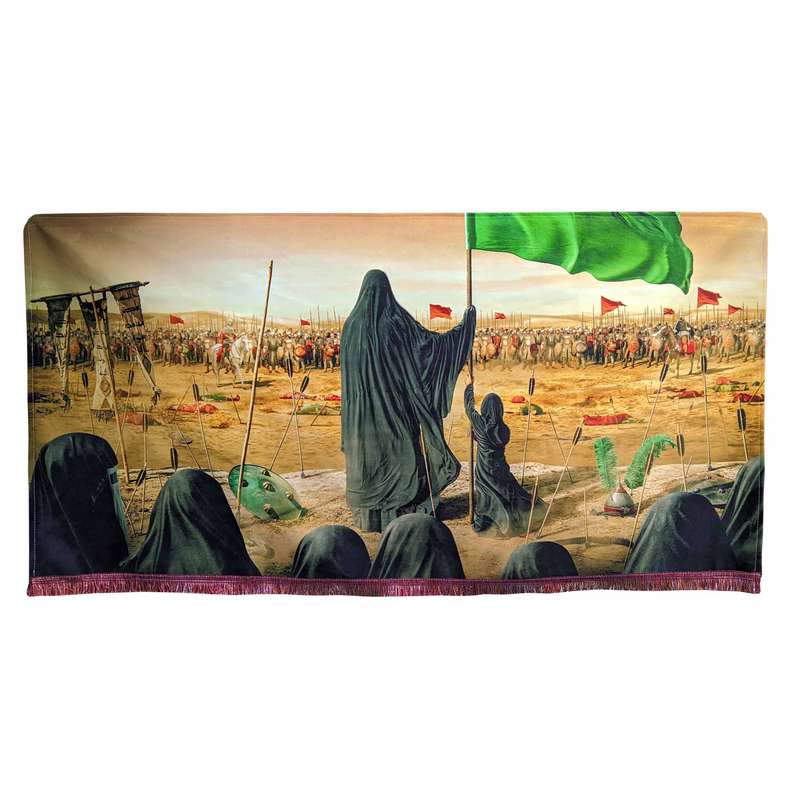 پرچم مدل محرم امام حسین طرح حضرت زینب و رقیه 068