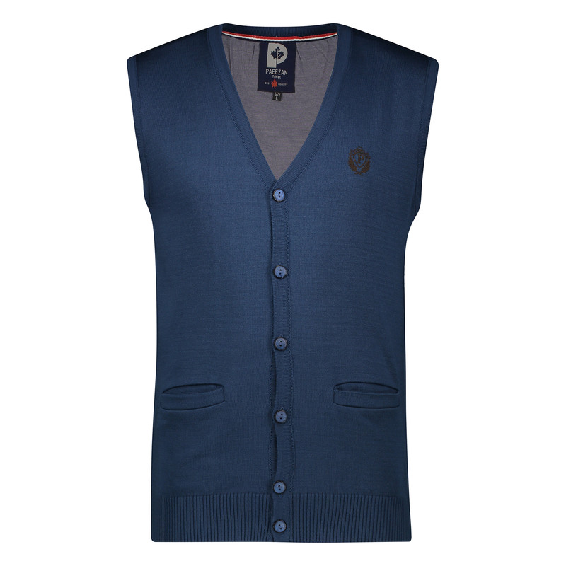 ژیله مردانه تریکو پاییزان مدل J710 رنگ آبی نفتی