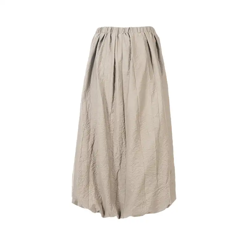 دامن چین‌دار زنانه سرژه مدل 210225 رنگ کرم