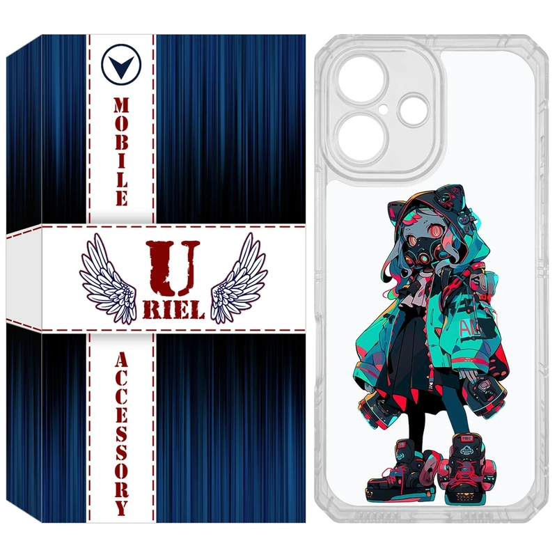 کاور یوریل مدل Clear کد 58 طرح دختر گربه ای مناسب برای گوشی موبایل اپل iPhone 16