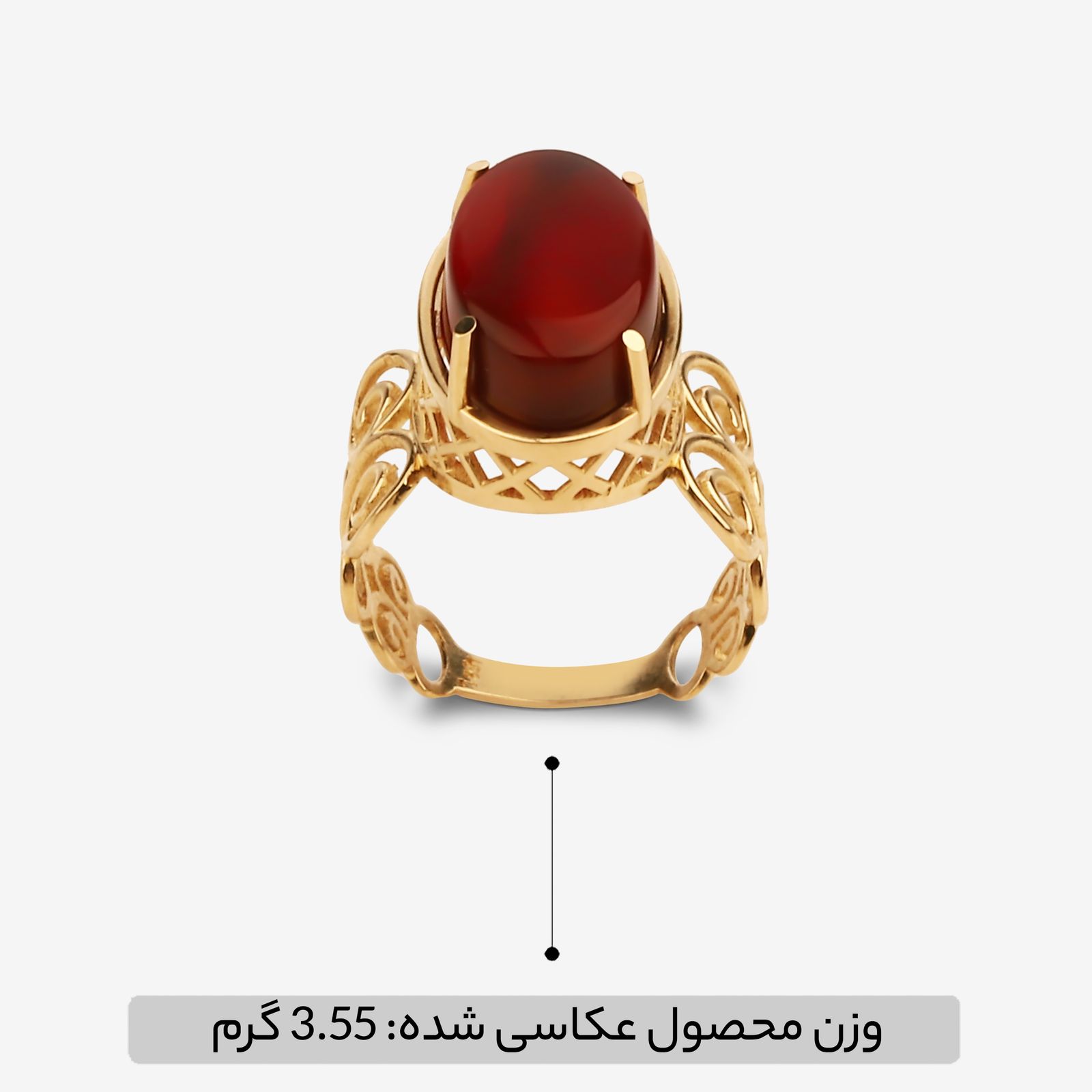 انگشتر طلا کم اجرت 18 عیار زنانه گلدم مدل R344002 سایز 53 -  - 2