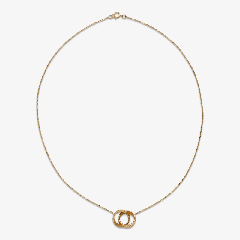 گردنبند طلا 18 عیار زنانه با طرح حلقه‌ای (فلامینگو) گلدم مدل کارتیه pe144020