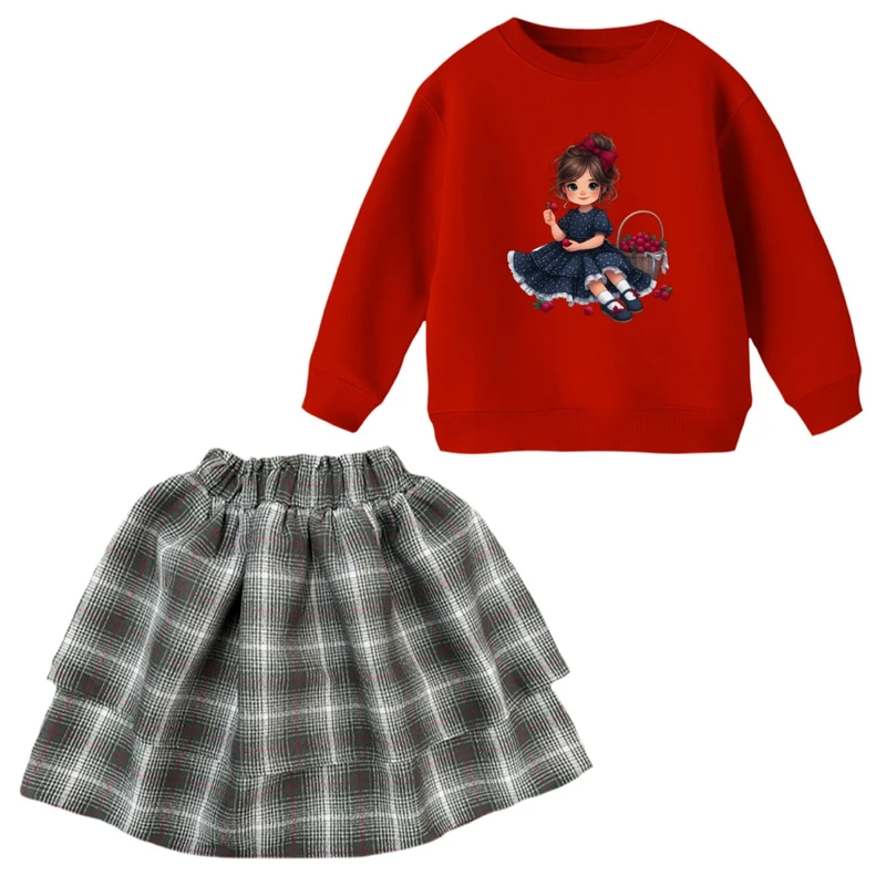 ست سویشرت و دامن دخترانه مدل دخترک کد 01