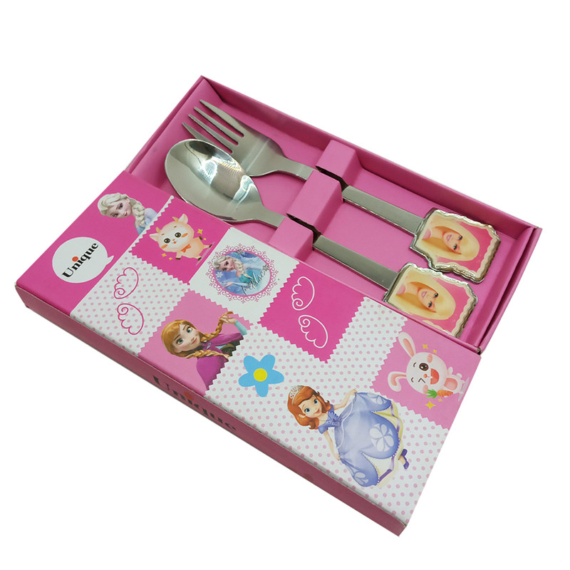 ست قاشق و چنگال کودک مدل Unq.Barbie مجموعه 2 عددی