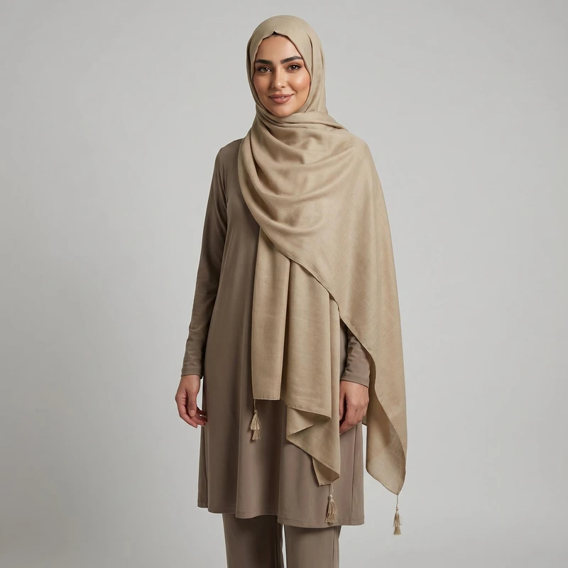 شال زنانه آنالیا مدل ساده دور دوخت لاکچری کد 9610