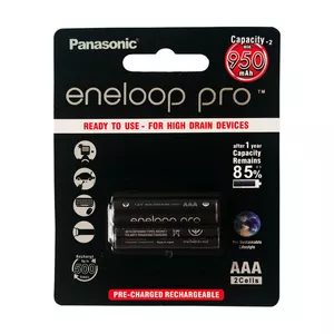 باتری نیم قلمی قابل شارژ تلفن بی سیم پاناسونیک مدل Eneloop Pro  بسته 2 عددی