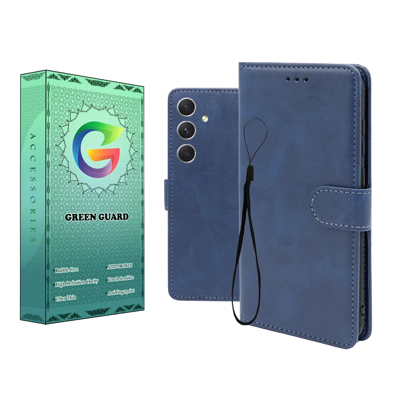 کیف کلاسوری گرین گارد طرح چرمی مدل Landing مناسب برای گوشی موبایل سامسونگ Galaxy A54 به همراه بند آویز