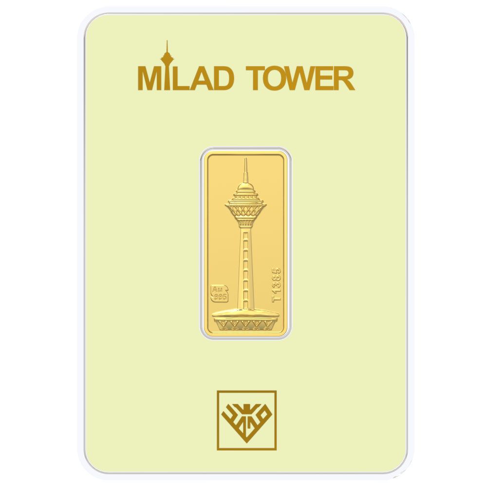 شمش طلا 24 عیار طلای محمد مدل برج میلاد کد SM900 - - 1