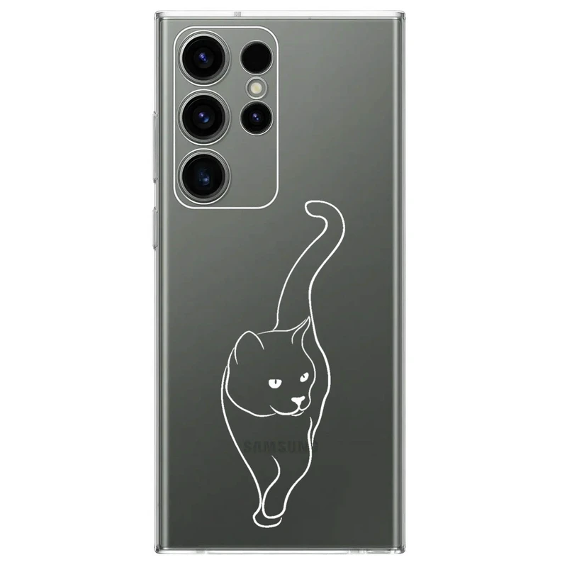 کاور مگافون طرح گربه مدل C60-W مناسب برای گوشی موبایل سامسونگ Galaxy S23 Ultra