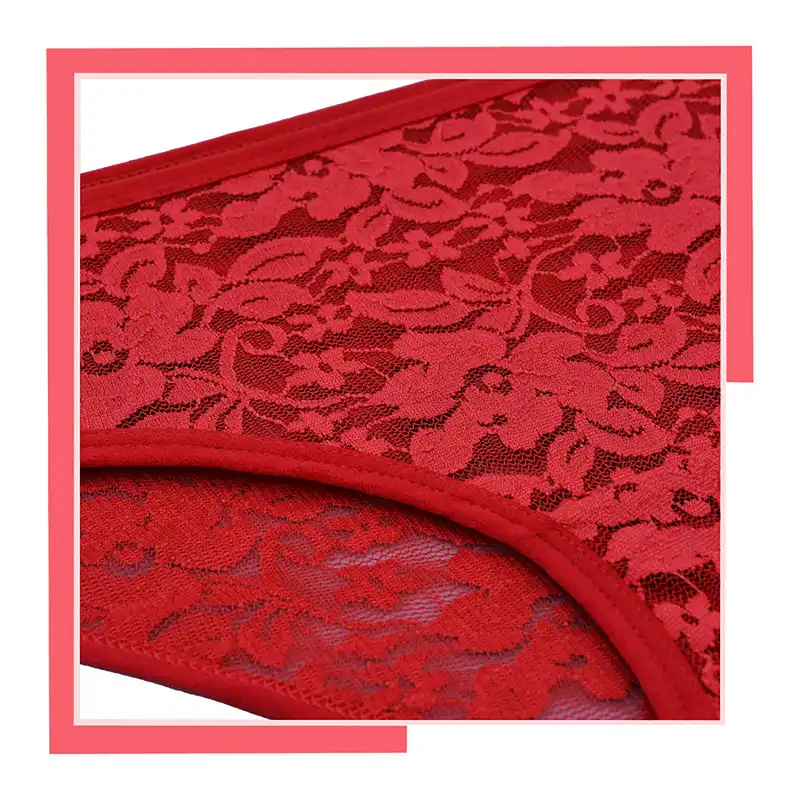 شورت زنانه مدل گیپور طرح گل رنگ قرمز