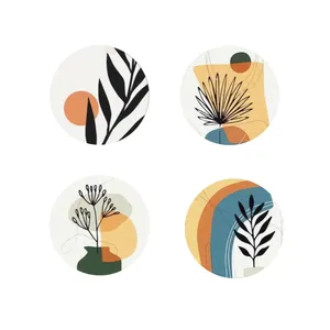 بشقاب دیوارکوب فانتزی مدل گندم مجموعه 4 عددی 