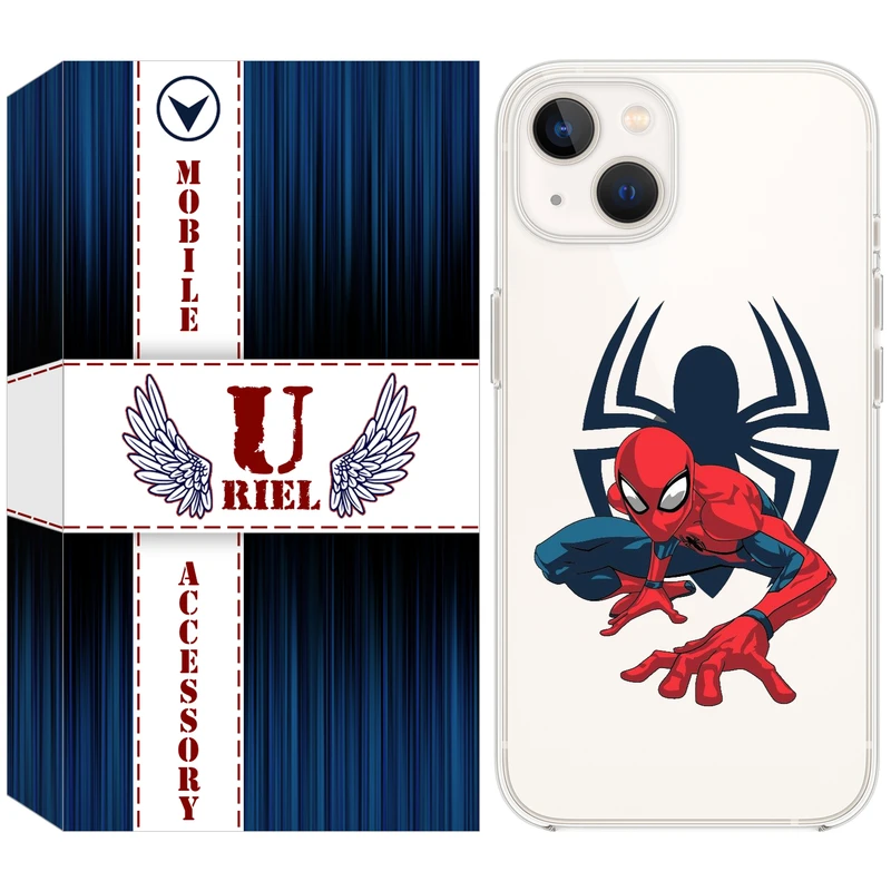 کاور یوریل مدل Clear کد 75 طرح اسپایدرمن مناسب برای گوشی موبایل اپل iPhone 13