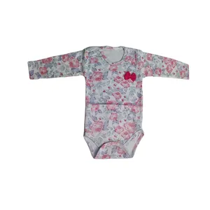 بادی آستین بلند نوزادی مدل پاپیونی