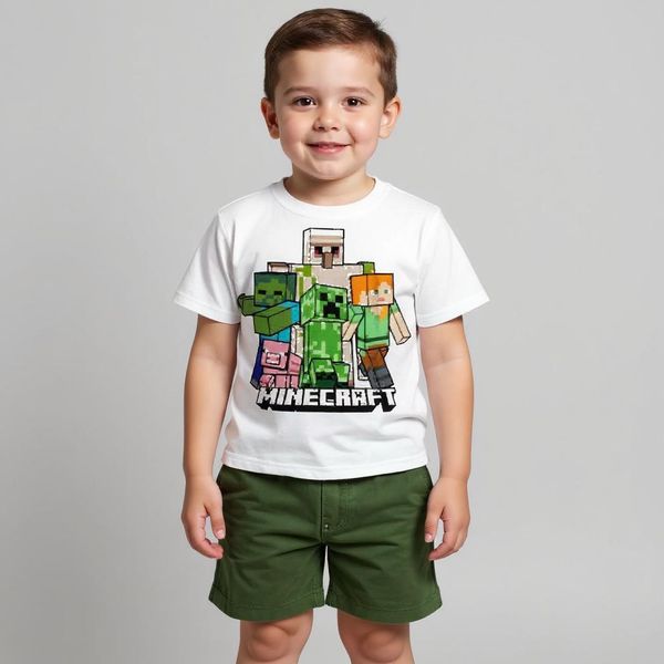 تی شرت آستین کوتاه پسرانه مدل ماینکرفت WS 64