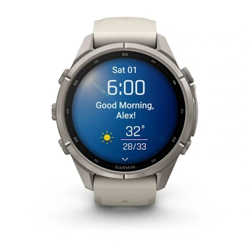 ساعت هوشمند 43 میلی‌متری گارمین مدل Fenix 9 Pro با بند سیلیکونی، سازگار با گوشی‌های آیفون (iOS) و اندروید (Android) از طریق نرم‌افزار Garmin Connect و پشتیبانی از Garmin Messenger و Connect IQ