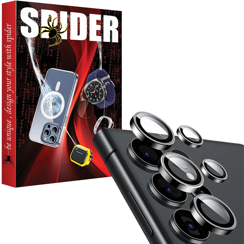 محافظ لنز دوربین اسپایدر مدل Ring Metal مناسب برای گوشی موبایل سامسونگ Galaxy S24 Ultra