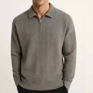 پلیور یقه برگردان مردانه مدل نیم زیپ