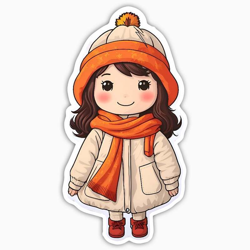 استیکر لپ تاپ و موبایل بووم طرح دختر بچه مدل Cute کد BG12
