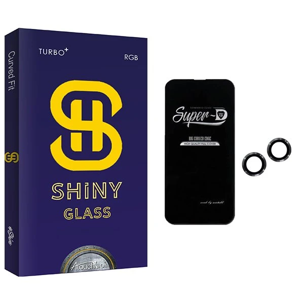 محافظ صفحه نمایش آتوچبو مدل Shiny SuperD مناسب برای گوشی موبایل اپل iPhone 13  به همراه محافظ لنز گوشی