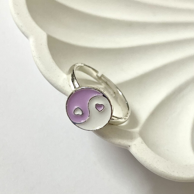 انگشتر دخترانه مدل یین یانگ